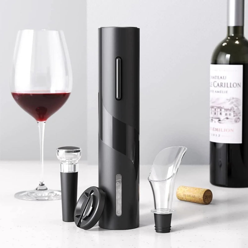 Kit Saca Rolhas Automático Abridor De Vinho Garrafa