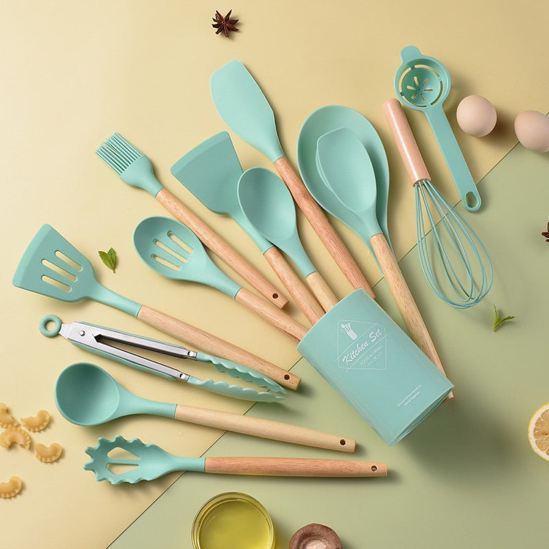 Kit de Utensílios de Silicone para Cozinha - 12 Peças