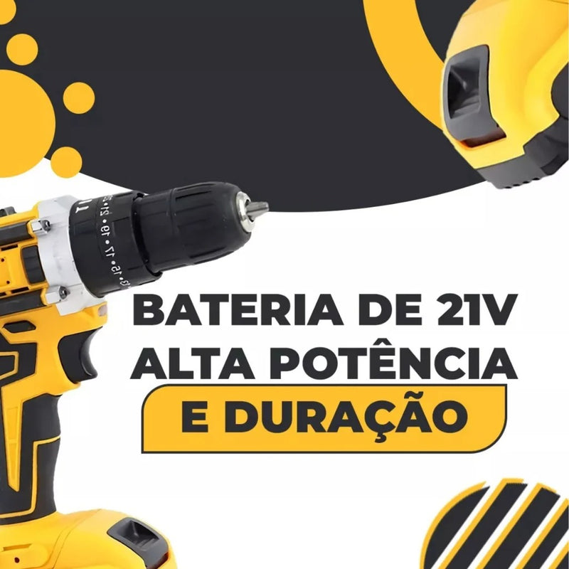 Parafusadeira/Furadeira Elétrica Bateria 21V