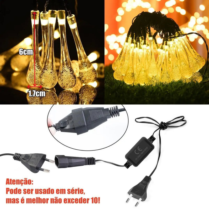 Pisca Pisca Gota D'água LED Impermeável