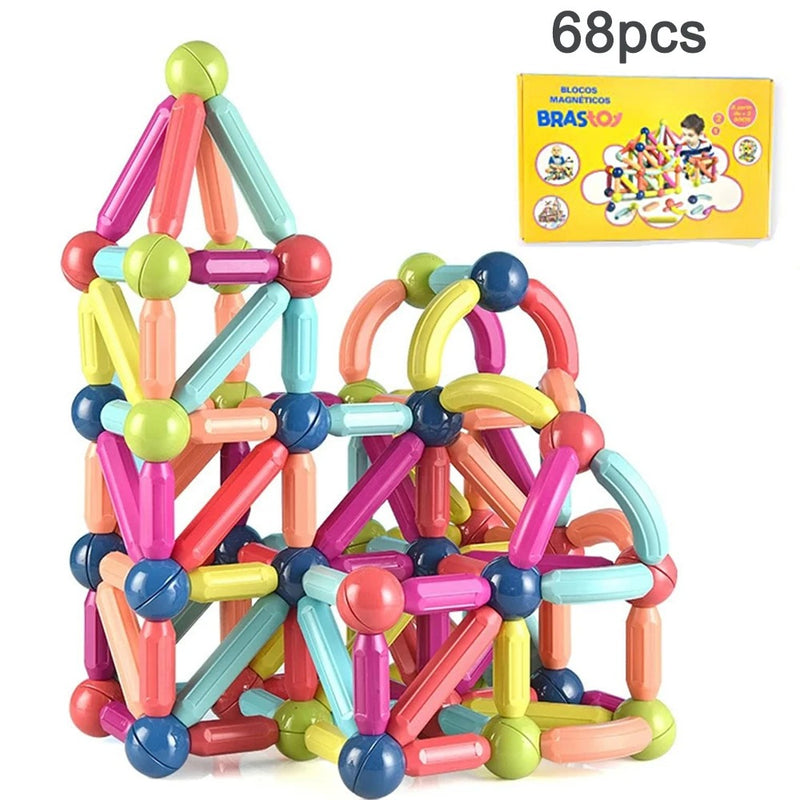Conjunto Blocos Magnéticos de Construção para Crianças Montessori